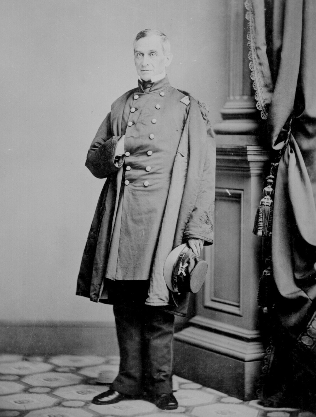 Portrait photograph of Major Robert Anderson in military uniform, taken by Mathew Brady around 1861